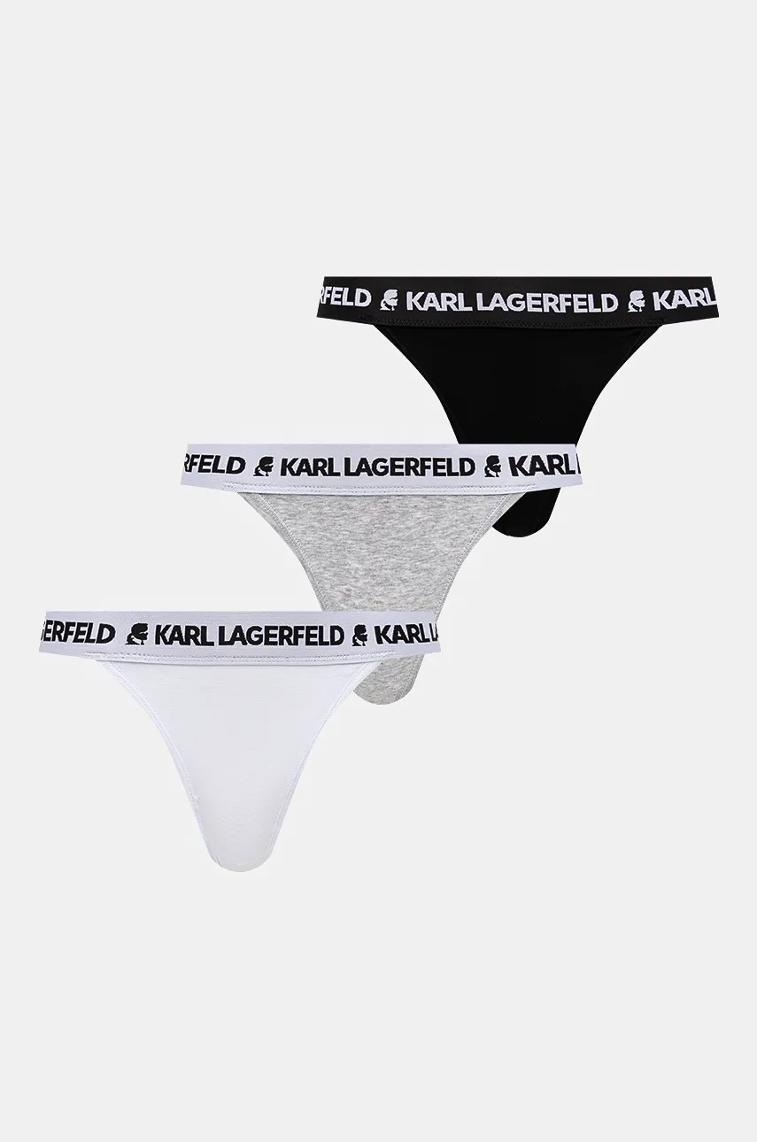 

Бикини тип бразилиана Karl Lagerfeld (3 чифта) в черно 246W2114, Черен