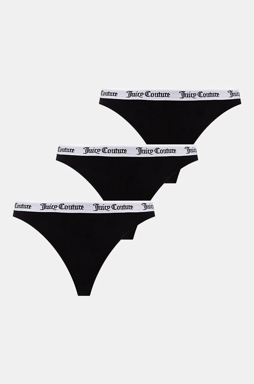 

Бикини тип бразилиана Juicy Couture DANA THONG PK в черно JCLTH224571, Черен