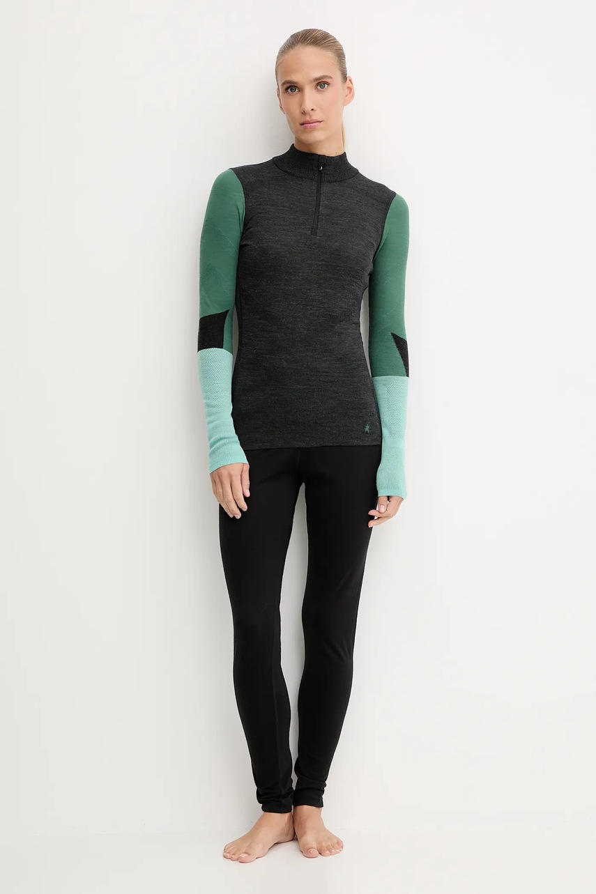 Функциональный лонгслив Smartwool Intraknit Thermal Merino Base Layer Colorblock цвет чёрный SW002837
