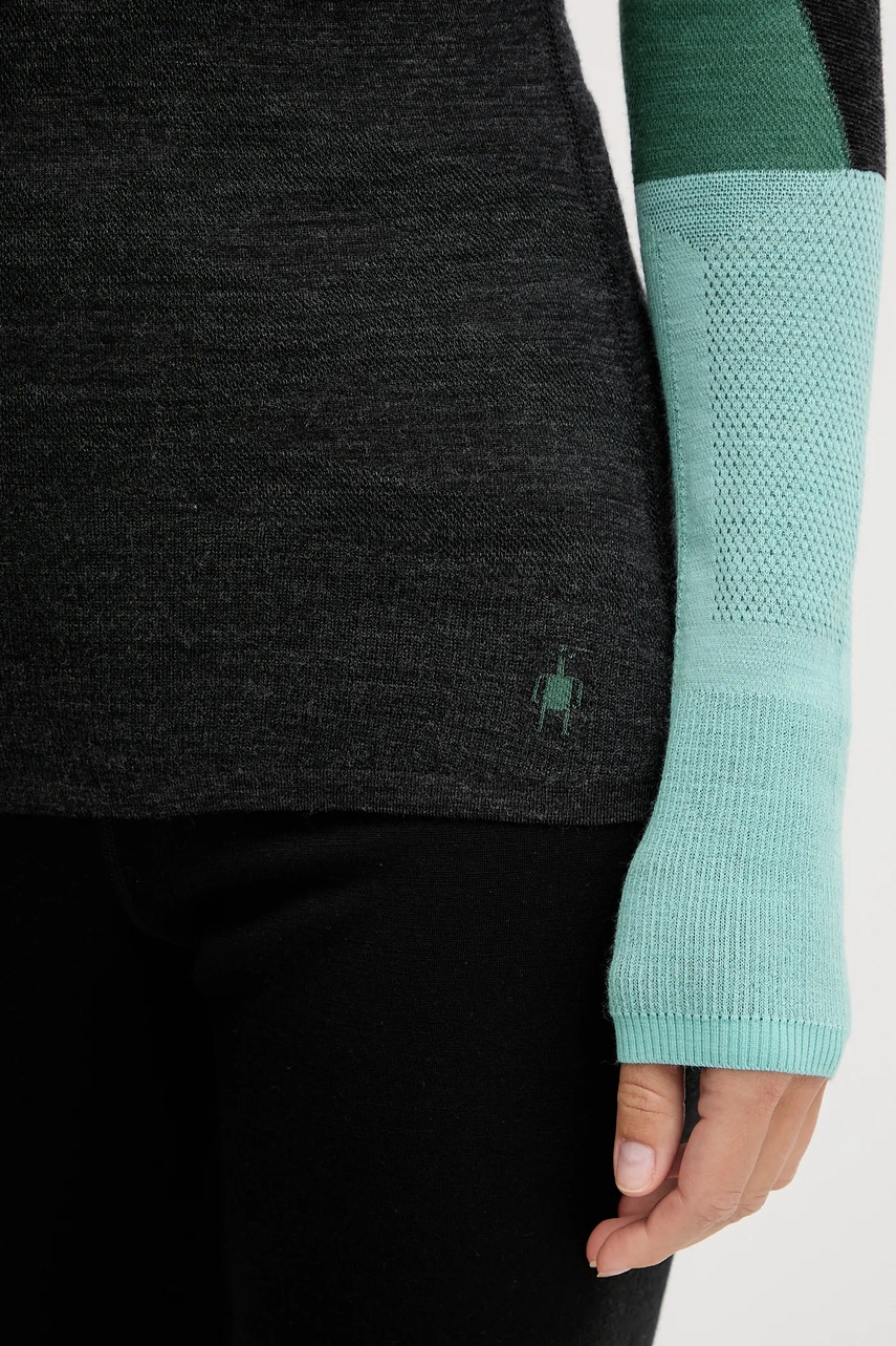 Ισοθερμικό μακρυμάνικο Smartwool Intraknit Thermal Merino Base Layer Colorblock χρώμα: μαύρο, SW002837 φωτογραφία