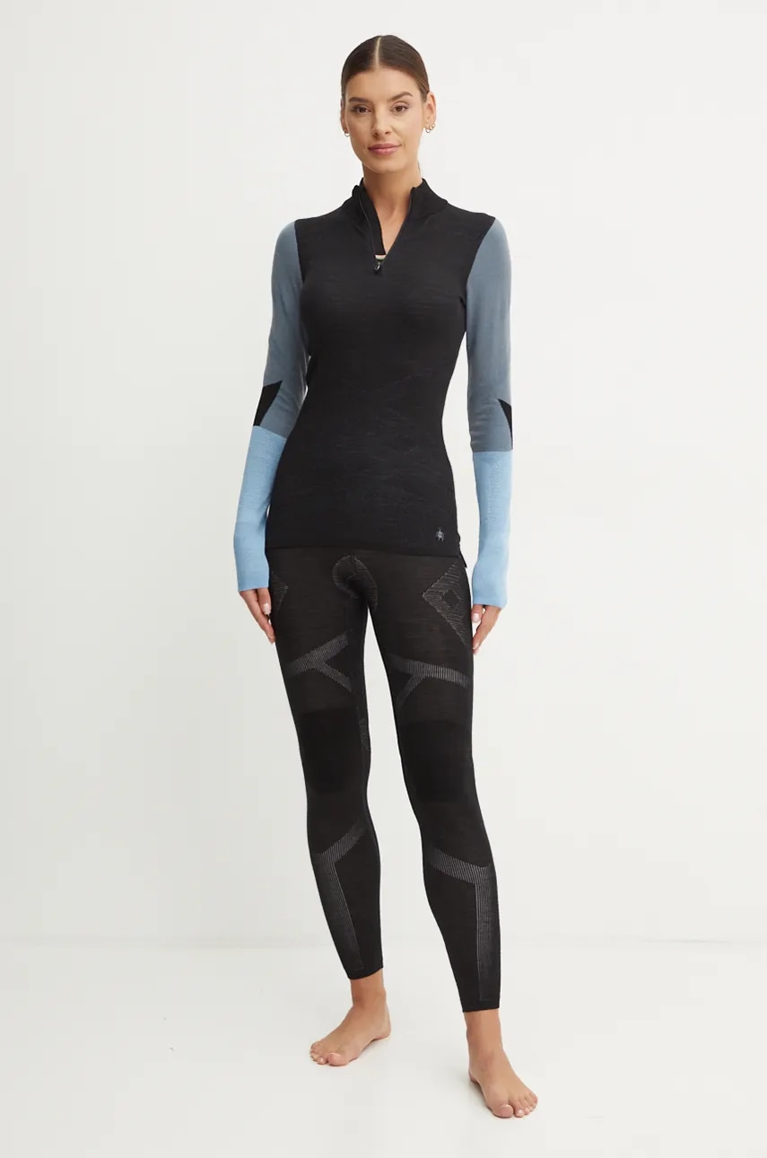 Функциональный лонгслив Smartwool Intraknit Thermal Merino Base Layer Colorblock цвет чёрный SW002837 Функциональный лонгслив Smartwool Intraknit Thermal Merino Base Layer Colorblock цвет чёрный SW002837