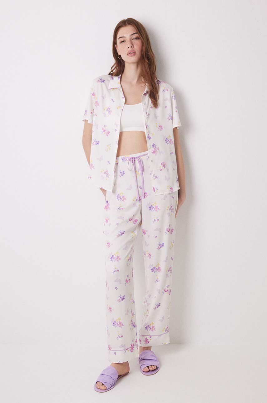 women'secret pijama TRENDY BUTTERFLY femei, culoarea bej, 3598069