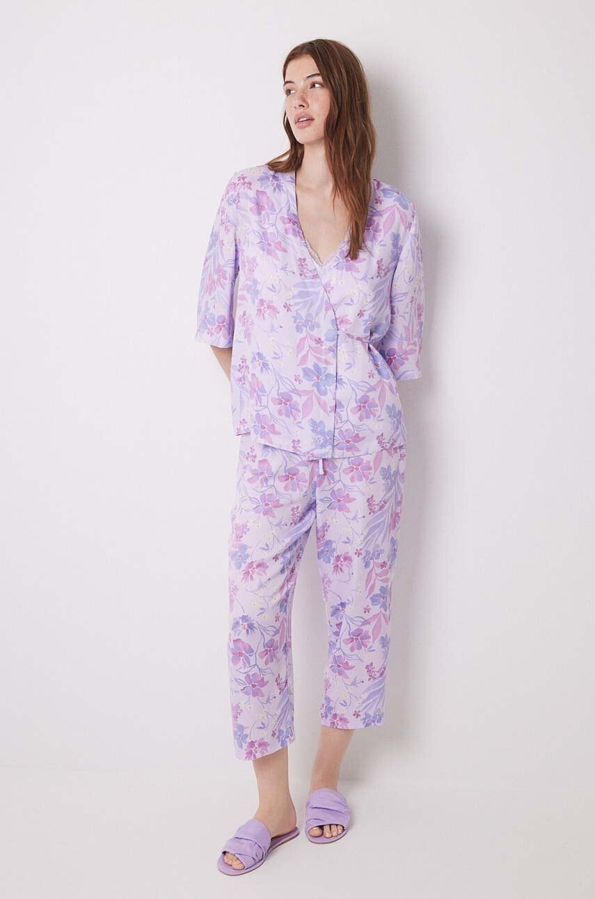 women'secret set de pijamale din 3 piese TRENDY BUTTERFLY culoarea roz, 3598070 women'secret set de pijamale din 3 piese TRENDY BUTTERFLY culoarea roz, 3598070
