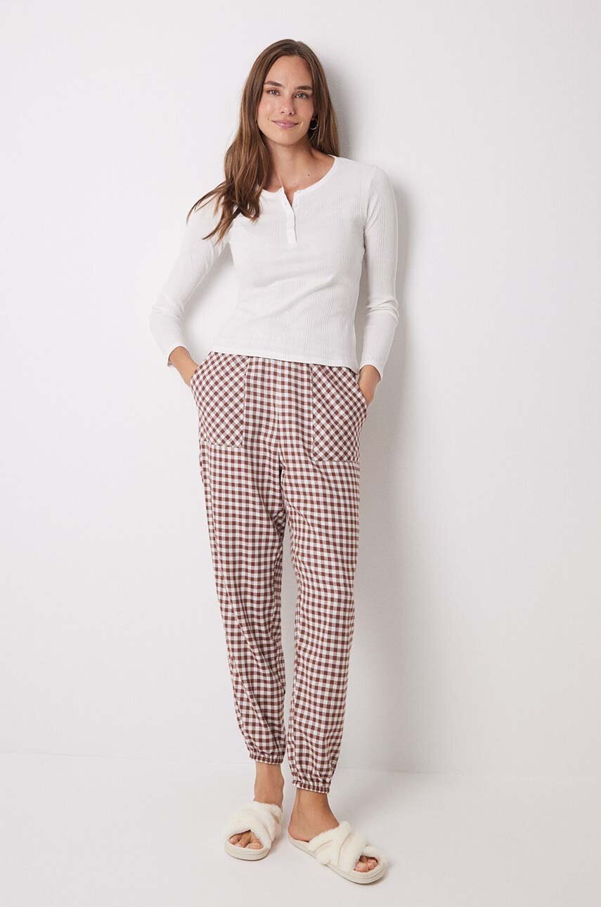 

Долнище на пижама women'secret MIX AND MATCH SUNDAY BRUNCH дамско в кафяво 3708452, Кафяв