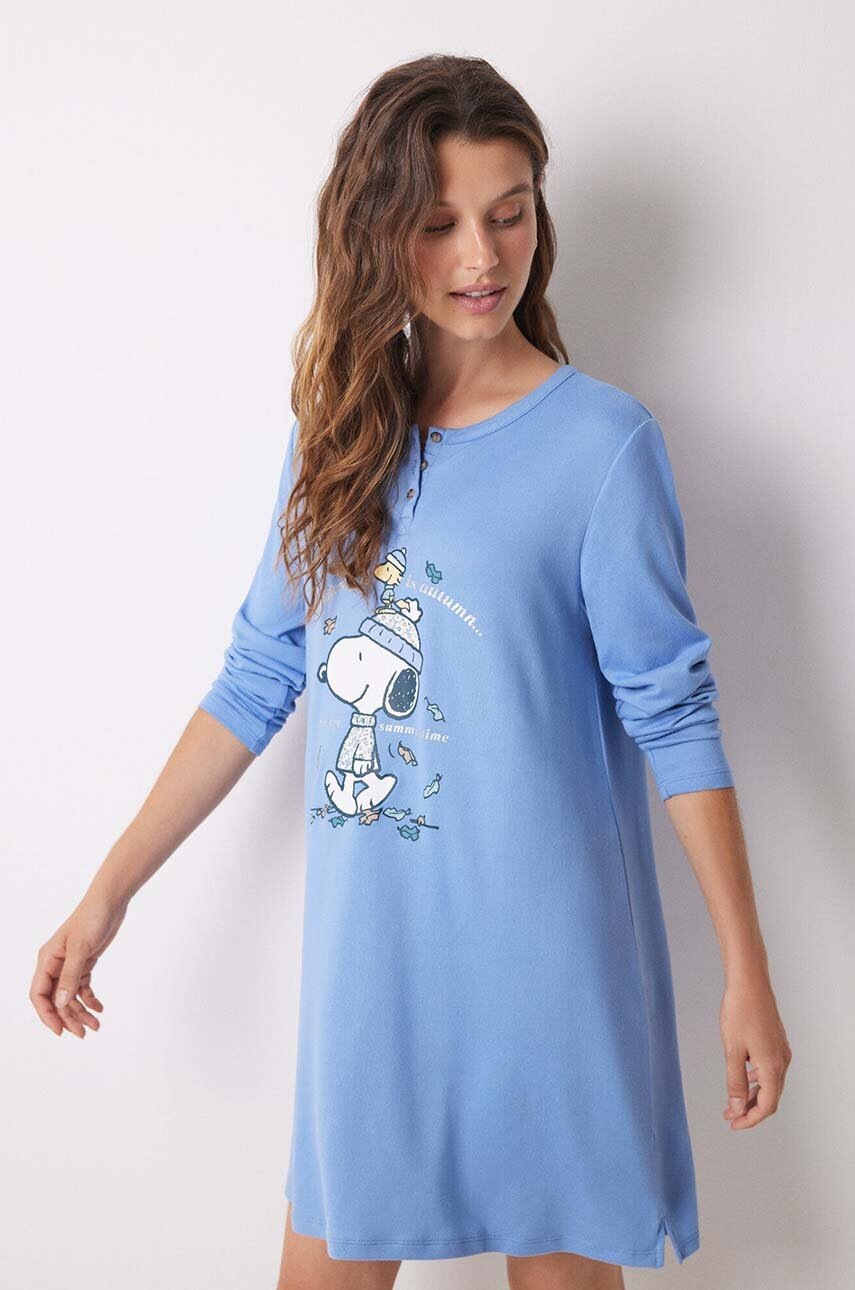 

Нощница women'secret Snoopy дамска в синьо 4448044, Син