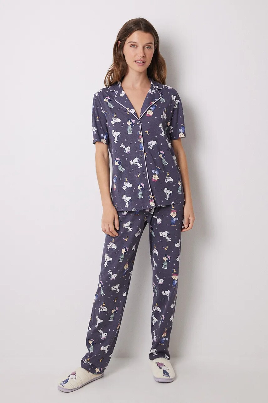 

Памучна пижама women'secret Snoopy в синьо от памук 3138558, Син