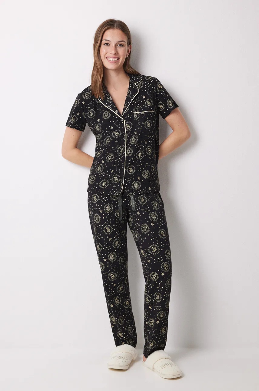 

Памучна пижама women'secret LA NUIT HARRY POTTER в черно от памук 3138545, Черен