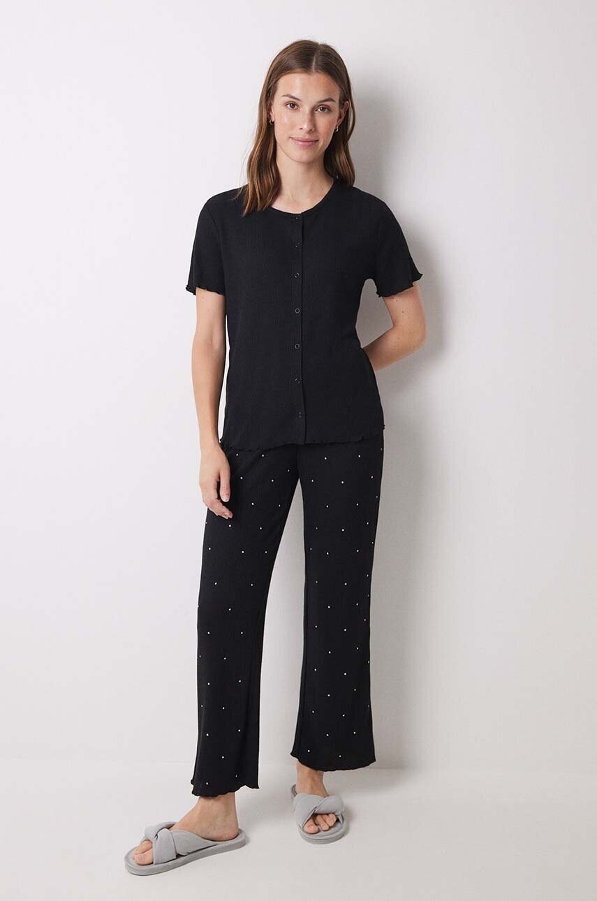 women\'secret pijama LIFEWEAR LA NUIT femei, culoarea negru, 4758225