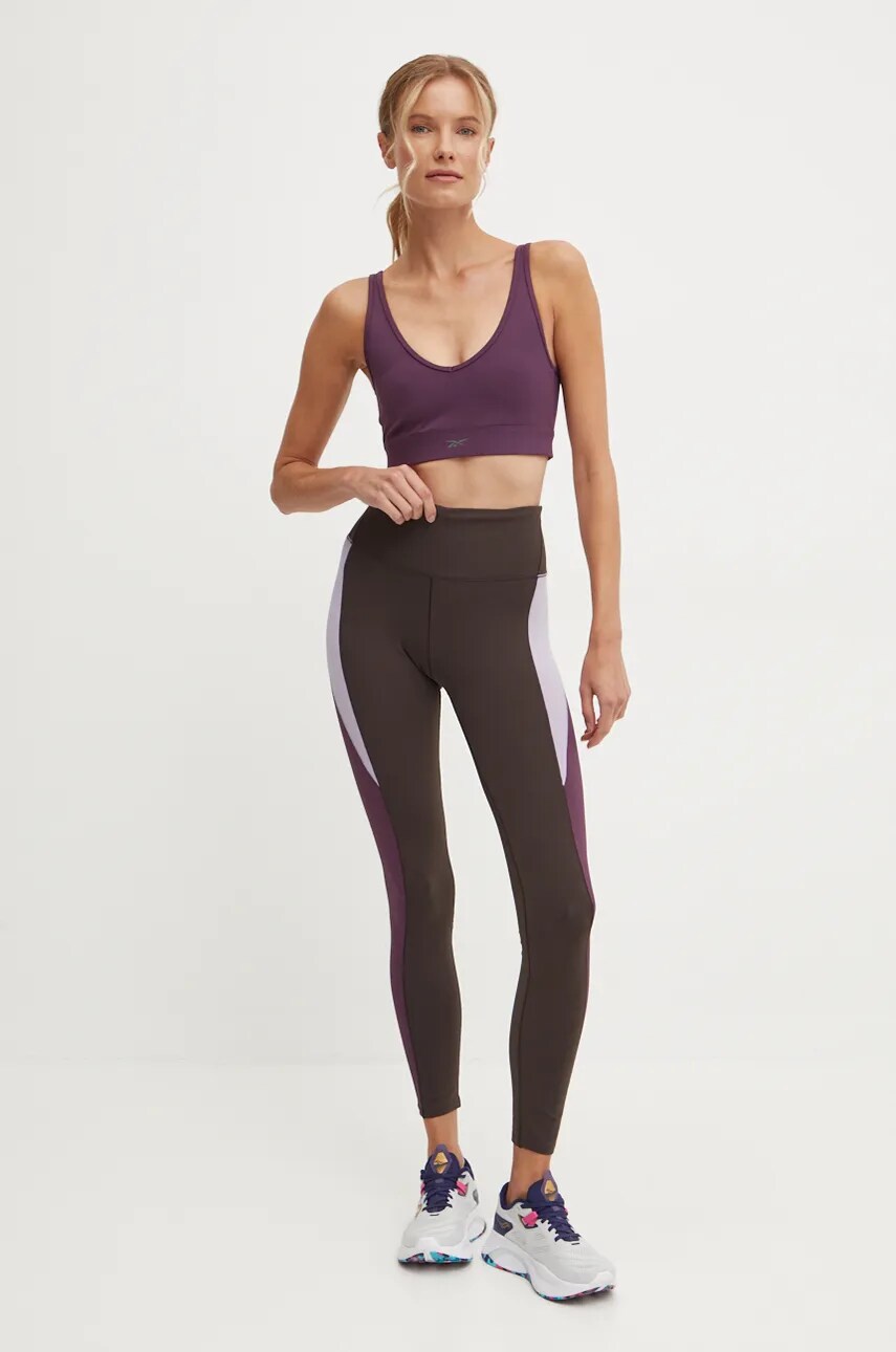 Спортивный бюстгальтер Reebok Active Collective Dreamblend цвет фиолетовый однотонный 100205555 Спортивный бюстгальтер Reebok Active Collective Dreamblend цвет фиолетовый однотонный 100205555