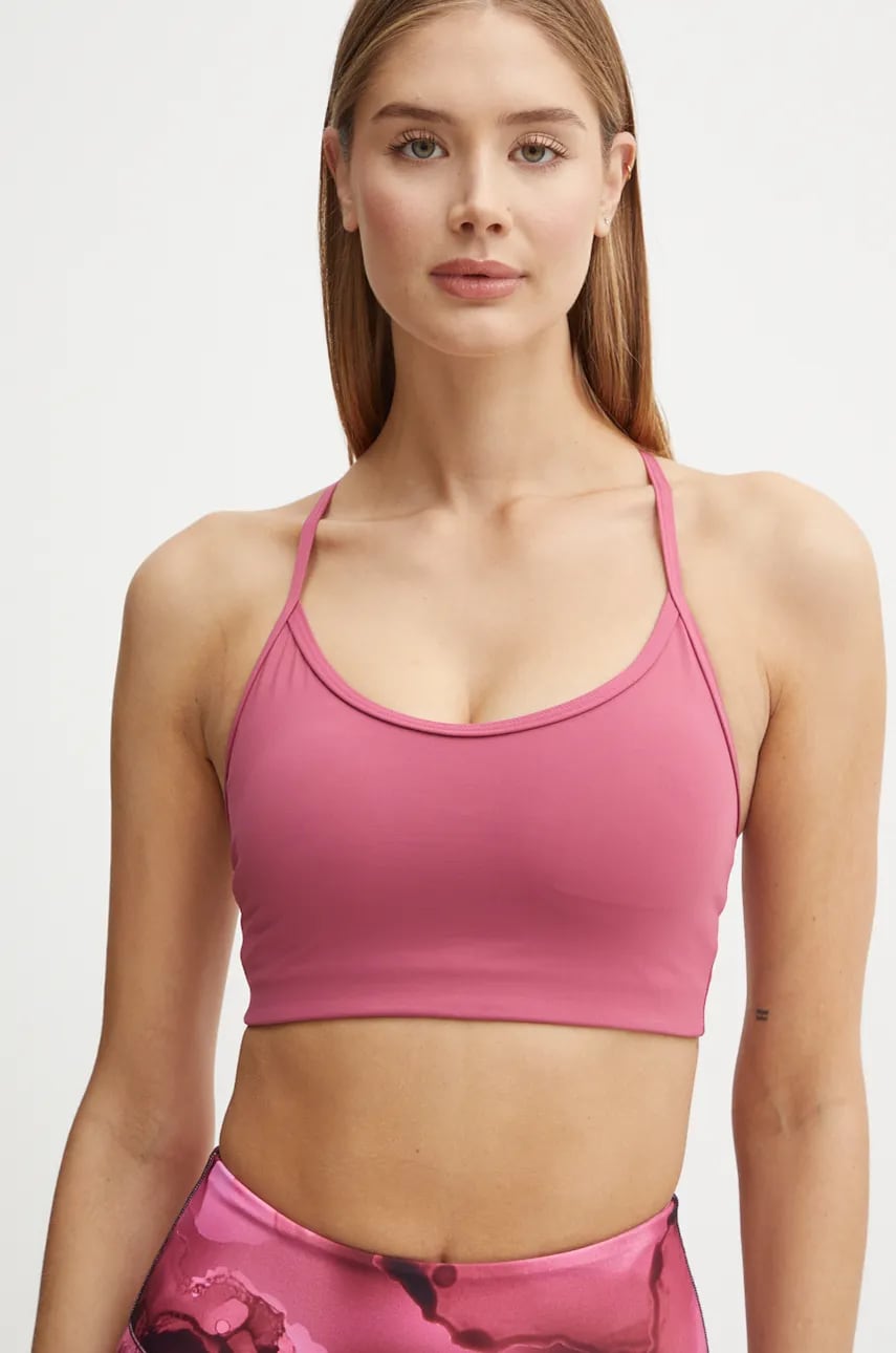 Casall sutien yoga Sleek Strappy culoarea roz, neted, 24181