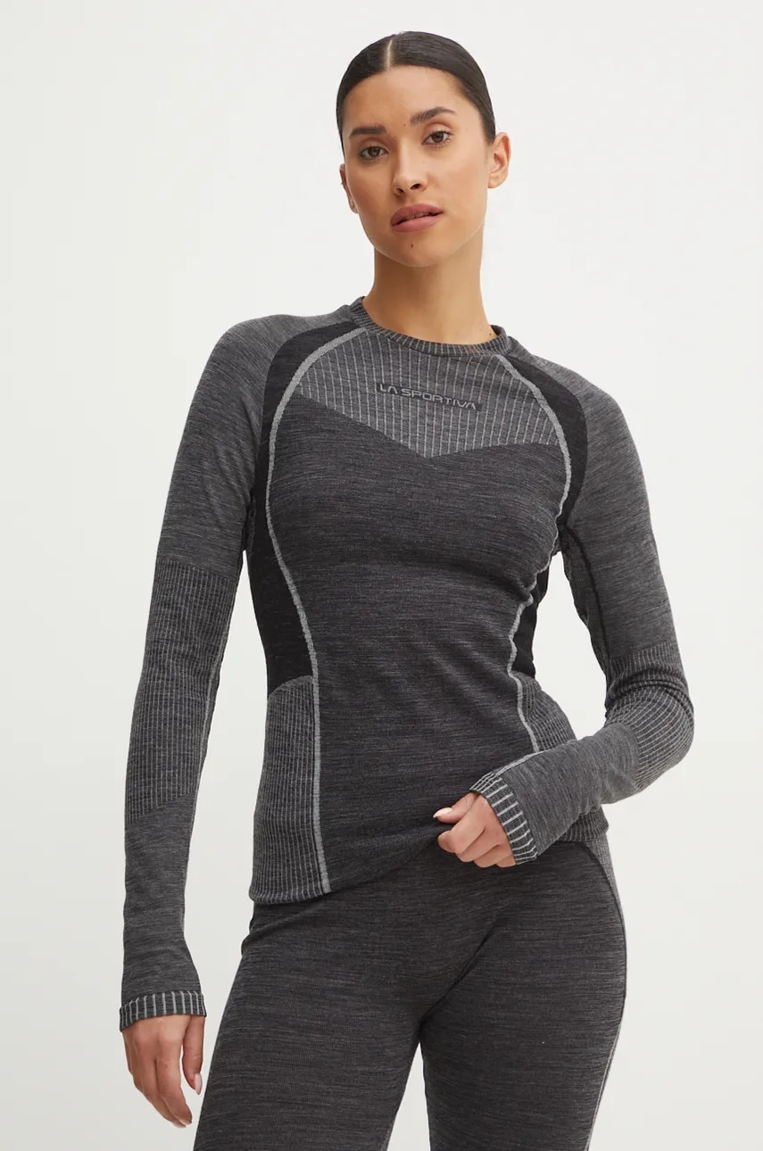 LA Sportiva longsleeve funcțional Wool70 Tech culoarea gri, M57900907