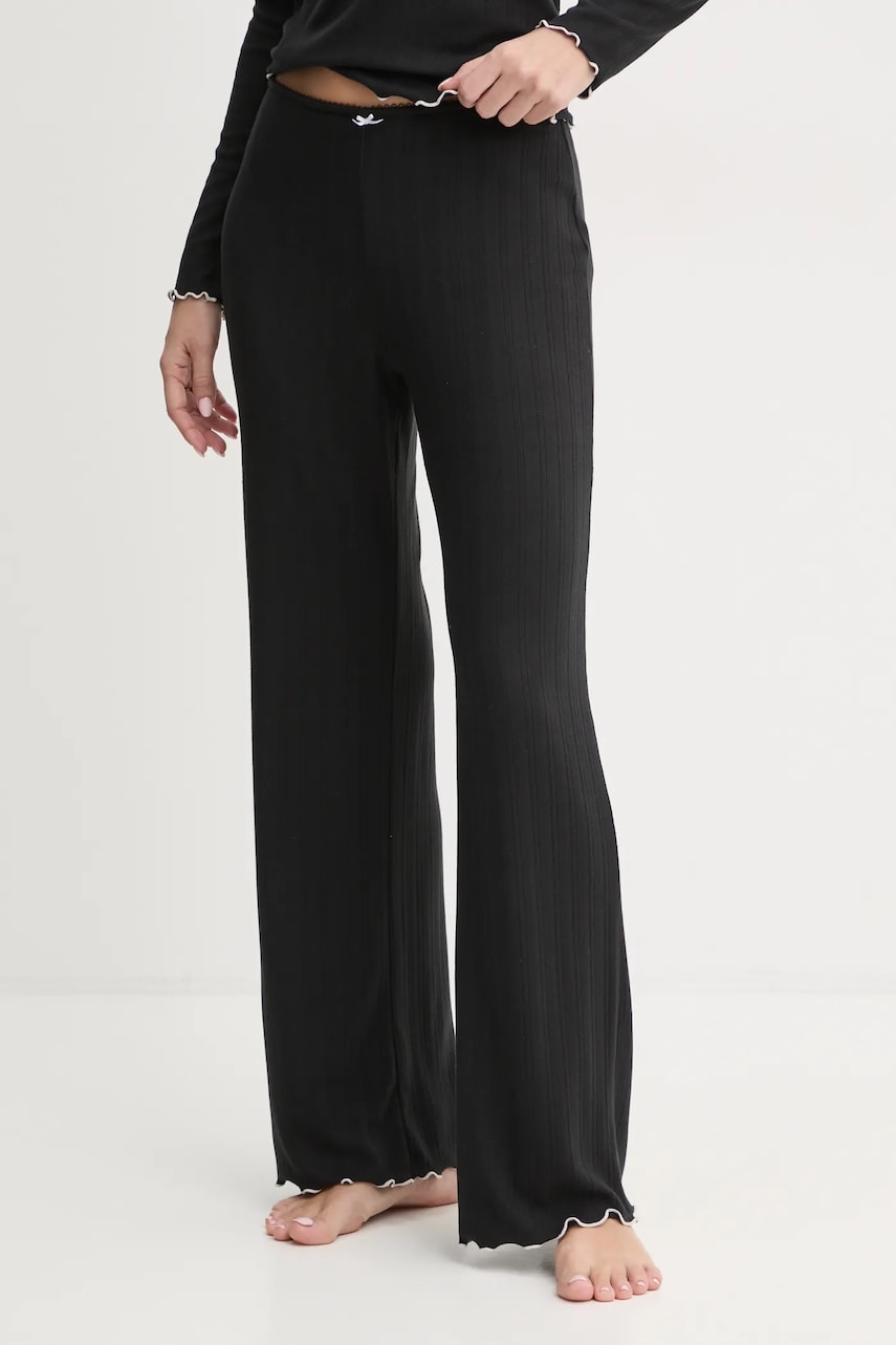 Abercrombie & Fitch pantaloni de pijama femei, culoarea negru, KI146-4085 Abercrombie & Fitch pantaloni de pijama femei, culoarea negru, KI146-4085
