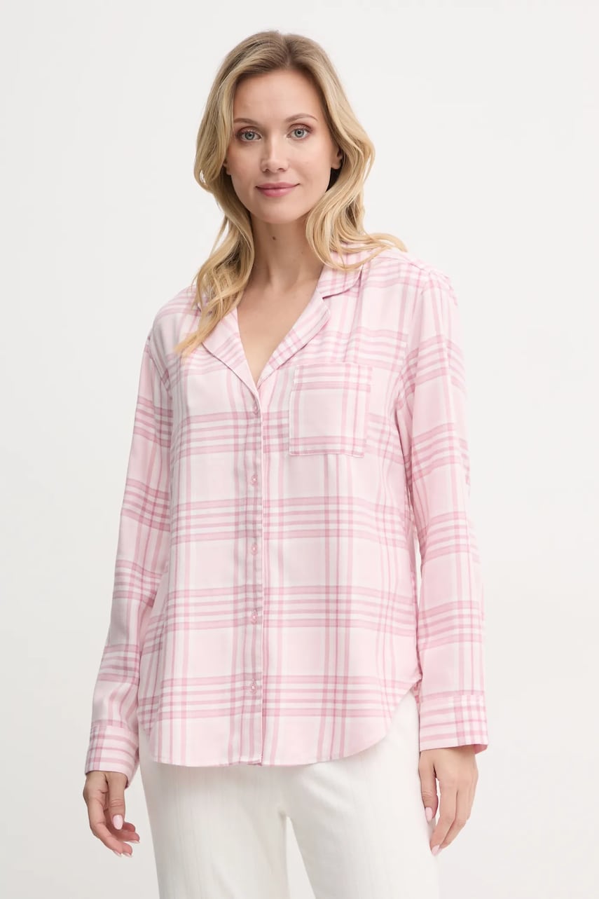 Hollister Co. camasa de pijama femei, culoarea roz, KI346-4055 Hollister Co. camasa de pijama femei, culoarea roz, KI346-4055