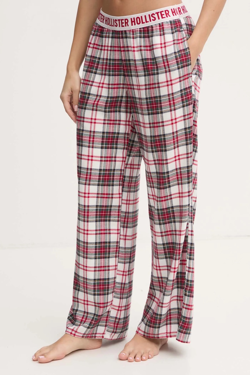 Hollister Co. pantaloni de pijama femei, culoarea bej, KI346-4047 Hollister Co. pantaloni de pijama femei, culoarea bej, KI346-4047