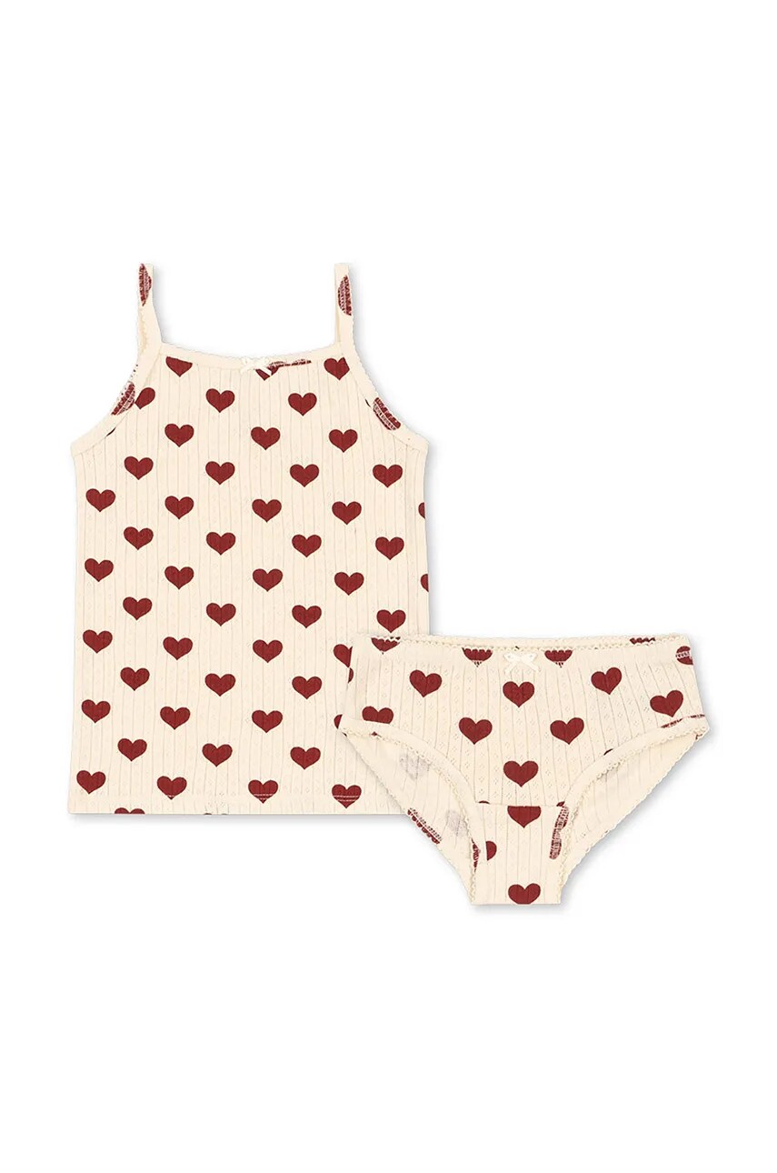 Konges Sløjd compleu copii MINNIE UNDERWEAR GOTS culoarea bej, KS101613