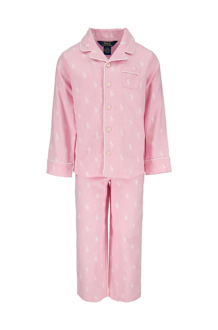 Levně Dětské bavlněné pyžamo Polo Ralph Lauren růžová barva, 3P0150