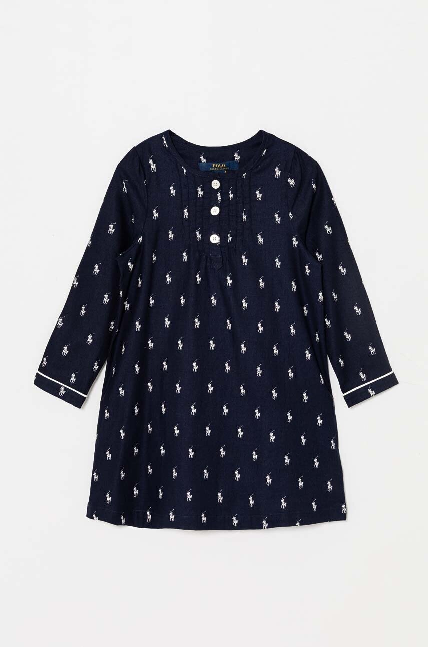 Levně Dětská bavlněná noční košile Polo Ralph Lauren tmavomodrá barva, 3P0197