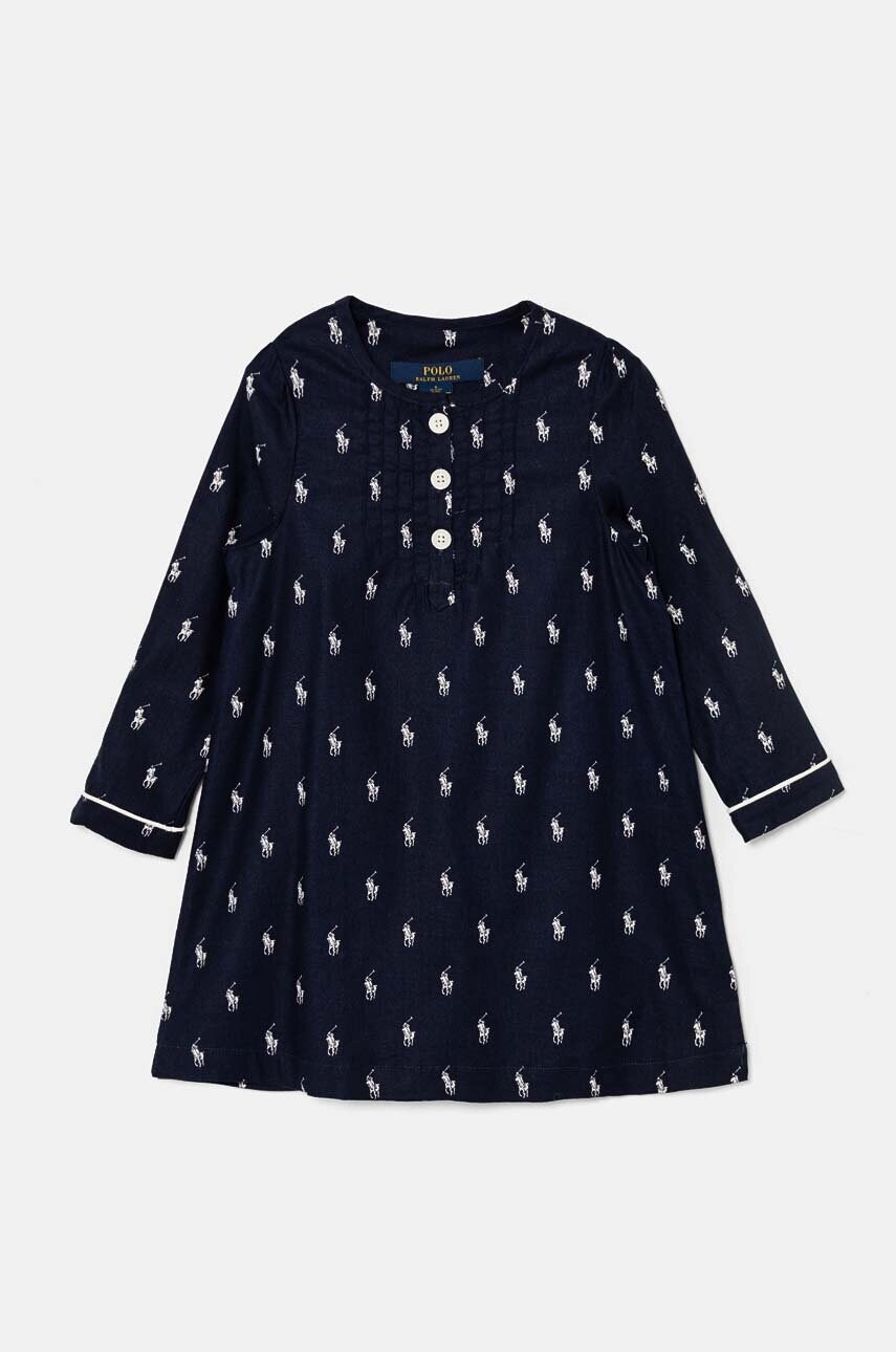 Polo Ralph Lauren gyerek pamut hálóing sötétkék, mintás, 3P0197 akciós termékkép 1