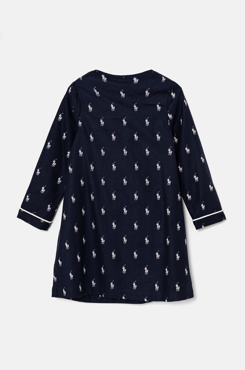 Дитяча бавовняна нічна сорочка Polo Ralph Lauren колір синій візерунок 3P0197