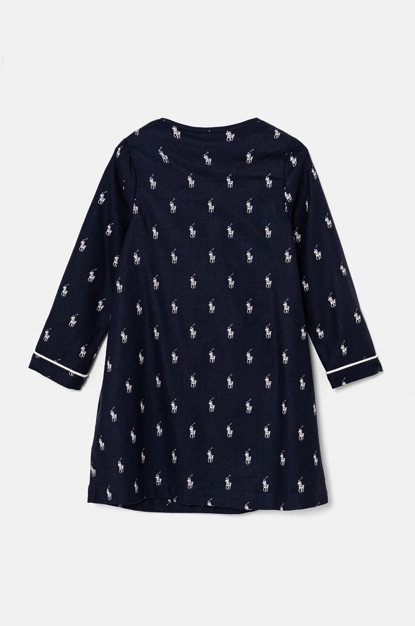 Детская хлопковая ночная рубашка Polo Ralph Lauren цвет синий узор 3P0197 Детская хлопковая ночная рубашка Polo Ralph Lauren цвет синий узор 3P0197