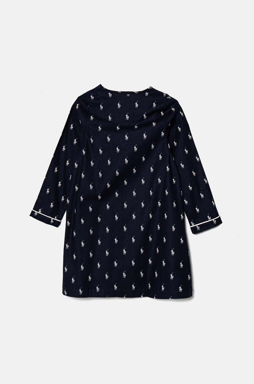 Детская хлопковая ночная рубашка Polo Ralph Lauren цвет синий узор 4P0197