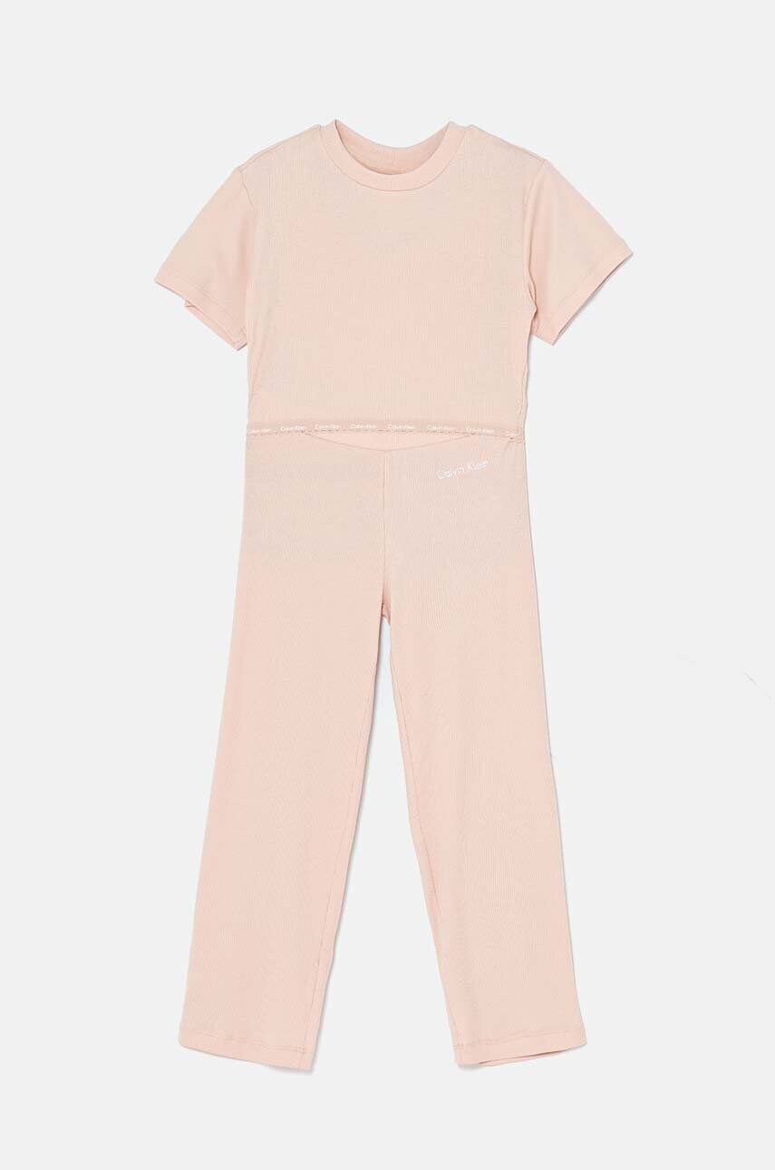 Levně Dětské pyžamo Calvin Klein Underwear růžová barva, G80G800724