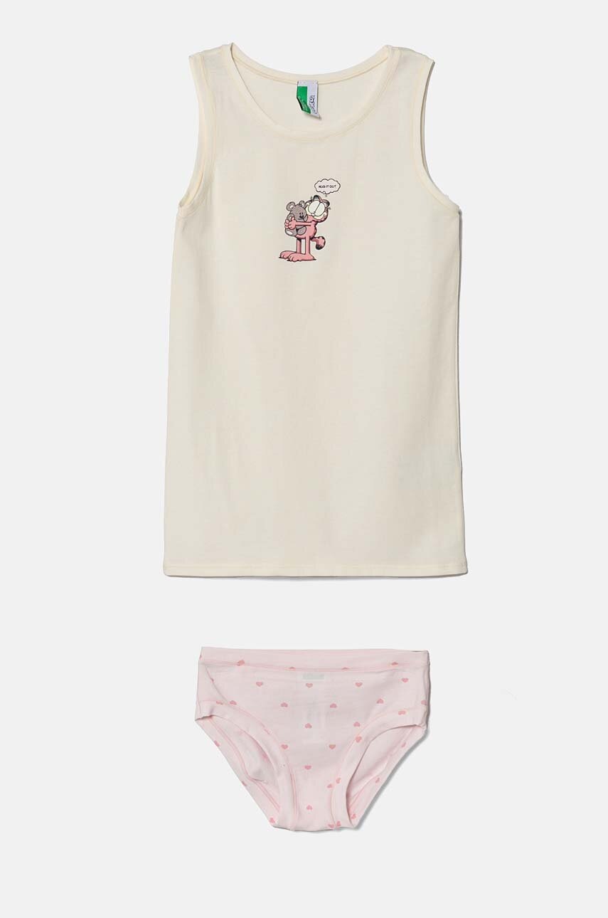

Детска пижама United Colors of Benetton x Garfield в бежово с принт 3ZQM0K02F, Бежов