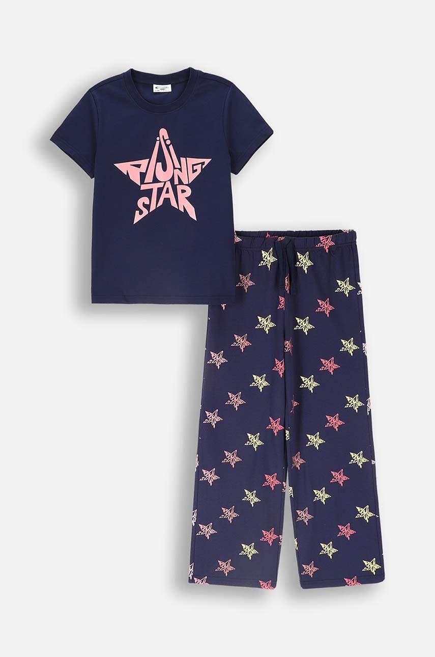 Coccodrillo pijamale de bumbac pentru copii culoarea gri, cu imprimeu, PYJAMAS