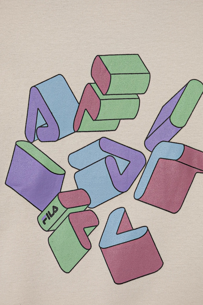 Детская хлопковая пижама Fila цвет бежевый с принтом FPW1441 в Чернигове Детская хлопковая пижама Fila цвет бежевый с принтом FPW1441 в Чернигове