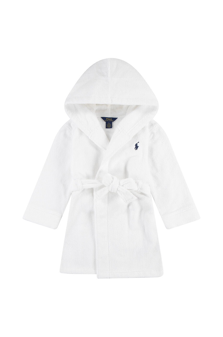 

Детски памучен халат Polo Ralph Lauren в бяло 8P0188, Бял