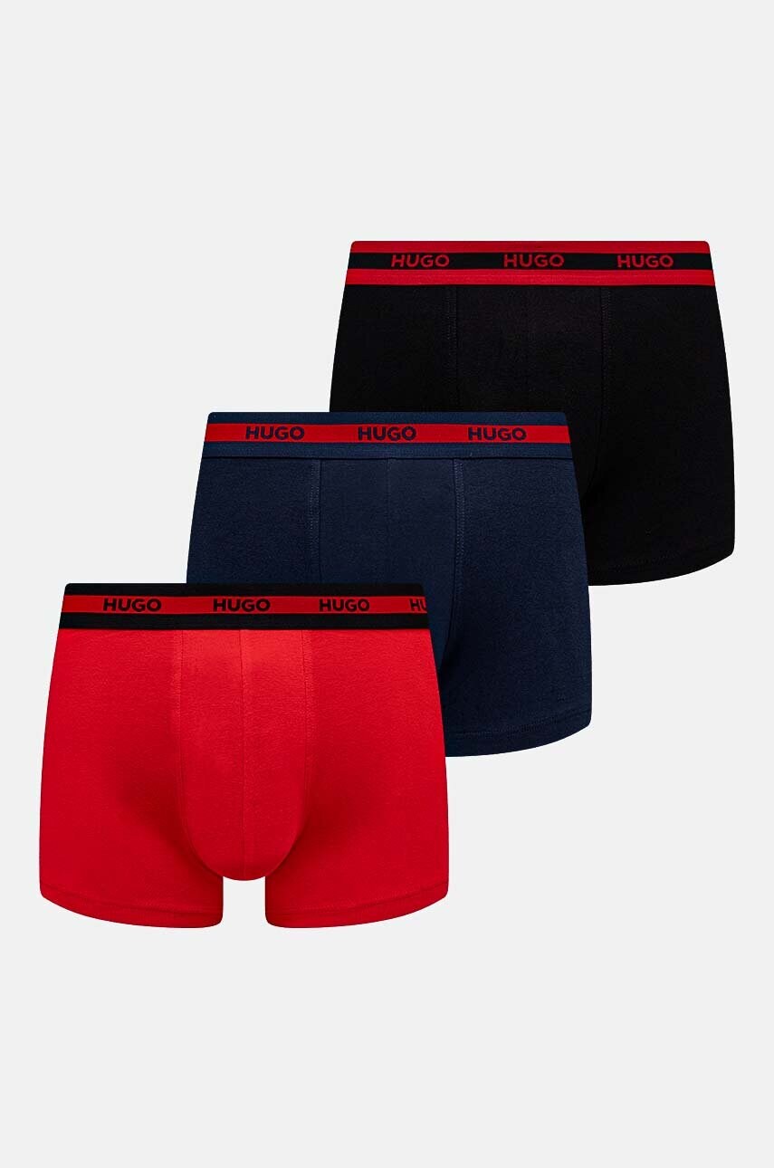HUGO boxeri 3-pack barbati, culoarea rosu, 50517883