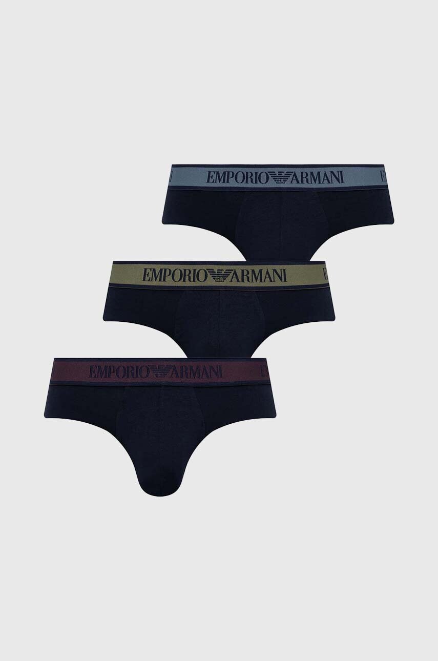 Emporio Armani Underwear slip 3-pack barbati, culoarea albastru marin, 111734 4F717