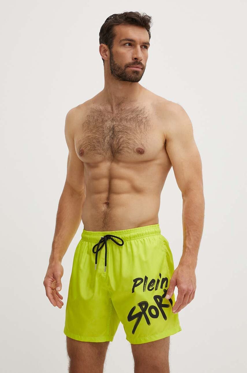 PLEIN SPORT pantaloni scurti de baie culoarea verde, PS24MBM05