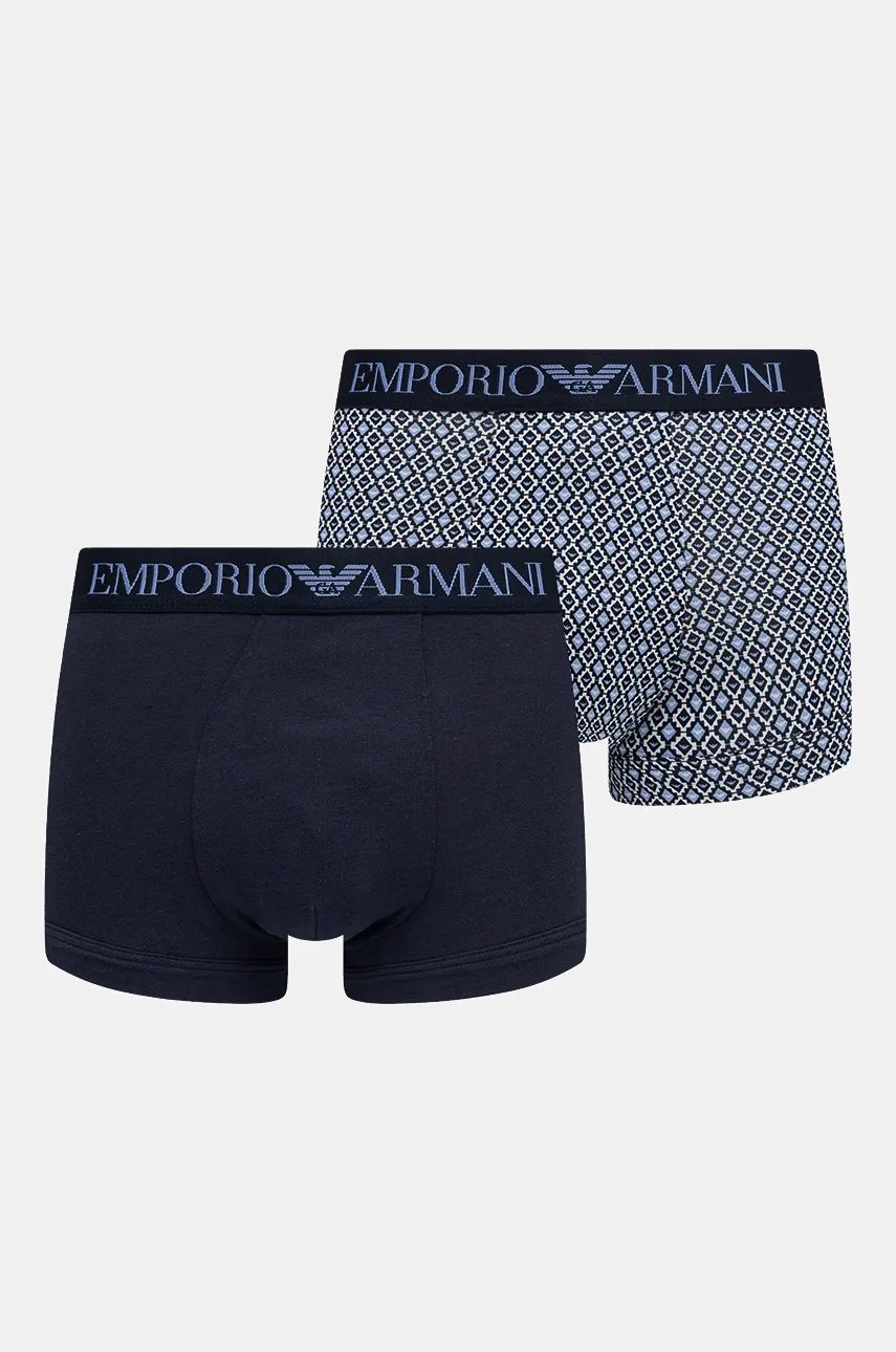 Emporio Armani Underwear boxeri 2-pack barbati, culoarea albastru marin, 111210 4F504