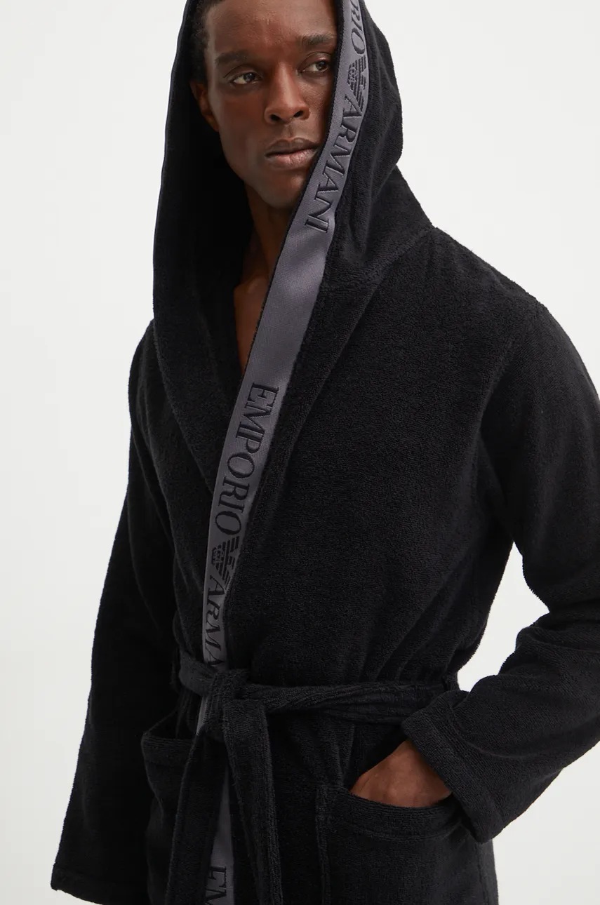 

Памучен халат Emporio Armani Underwear в черно 112057 CS591, Черен