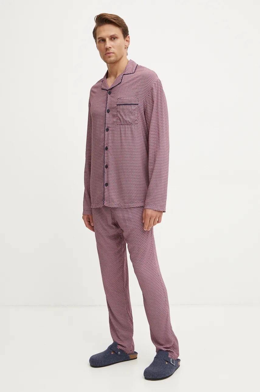 United Colors of Benetton pijama barbati, culoarea violet, modelator, 4X9X4P009 United Colors of Benetton pijama barbati, culoarea violet, modelator, 4X9X4P009