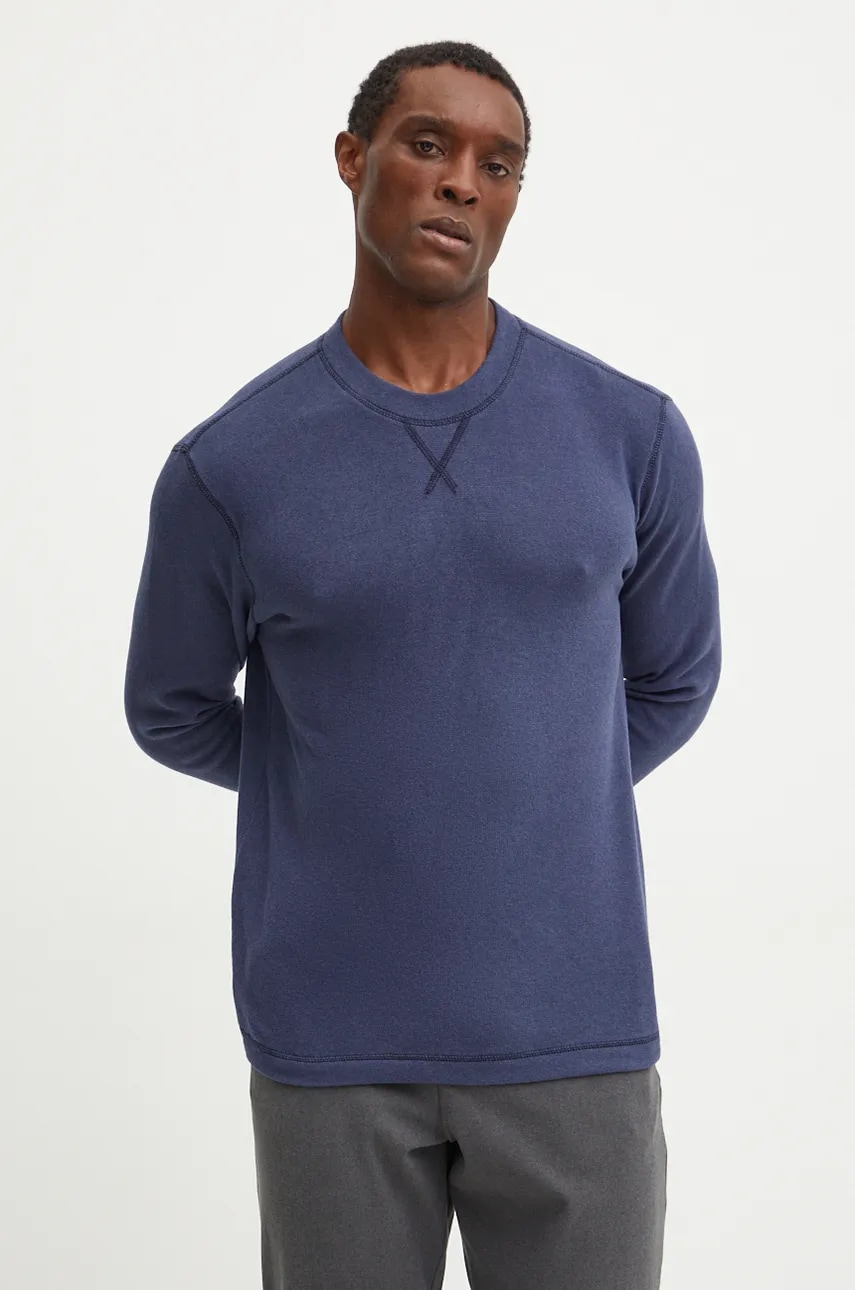 United Colors of Benetton bluza pijama barbati, culoarea albastru marin, neted, 3Q414M01T United Colors of Benetton bluza pijama barbati, culoarea albastru marin, neted, 3Q414M01T