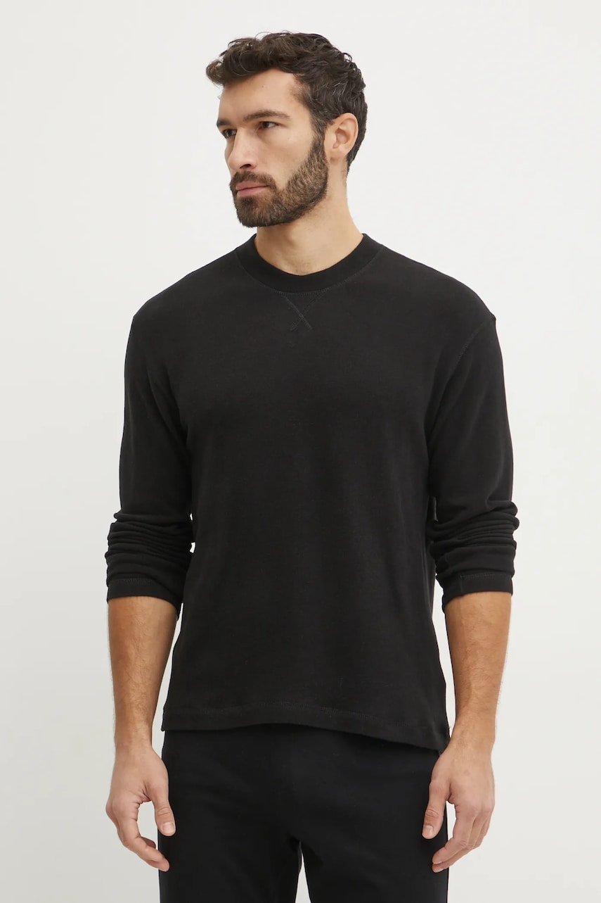 United Colors of Benetton bluza pijama barbati, culoarea negru, neted, 3Q414M01T United Colors of Benetton bluza pijama barbati, culoarea negru, neted, 3Q414M01T
