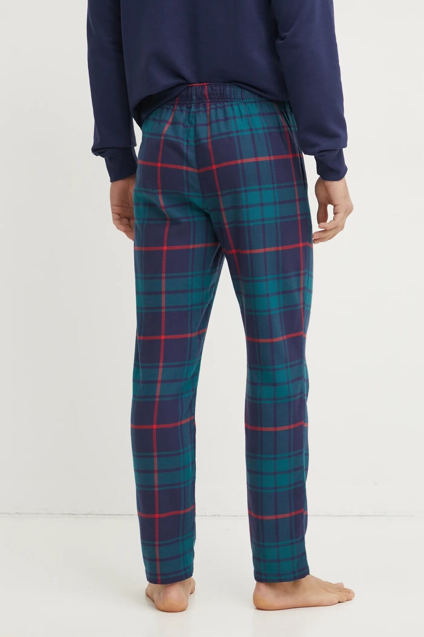 Хлопковые пижамные брюки United Colors of Benetton цвет синий узор 43UL4F009 Хлопковые пижамные брюки United Colors of Benetton цвет синий узор 43UL4F009