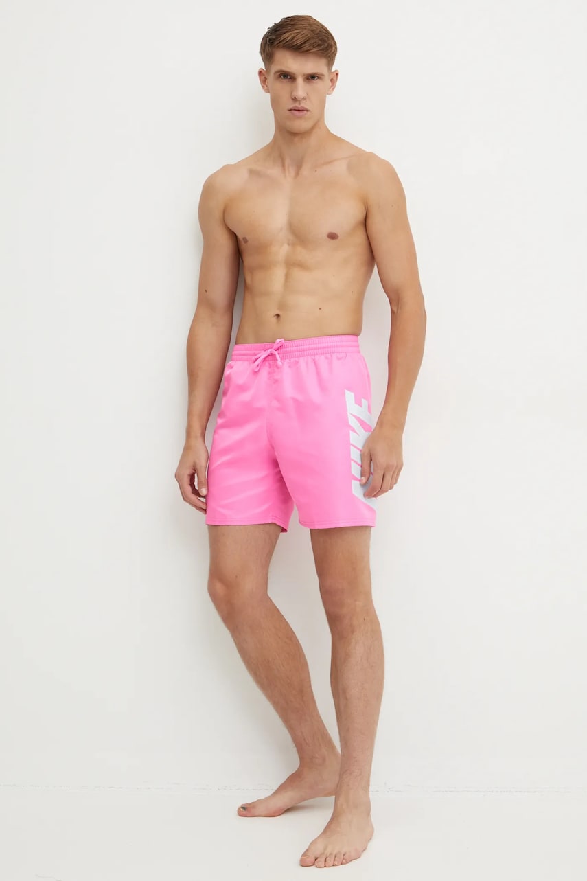 Nike pantaloni scurti de baie Big Block culoarea violet, NESSE521 Nike pantaloni scurti de baie Big Block culoarea violet, NESSE521