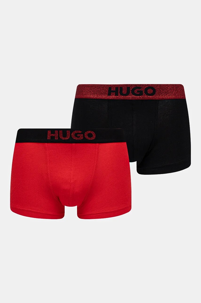 HUGO boxeri 2-pack barbati, culoarea rosu, 50524748