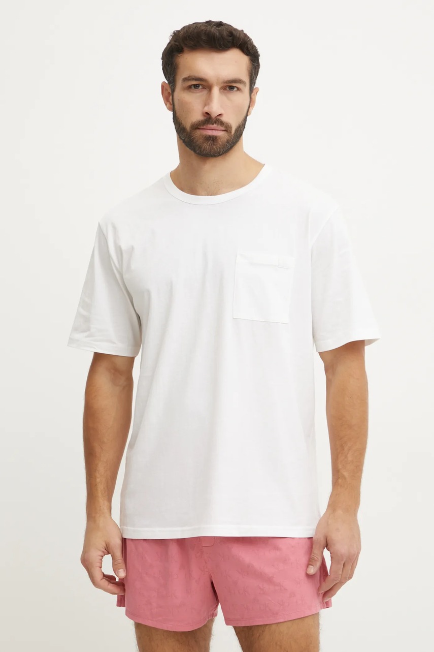 

Пижама Calvin Klein Underwear мъжка в розово с десен 000NM2662E, Бял