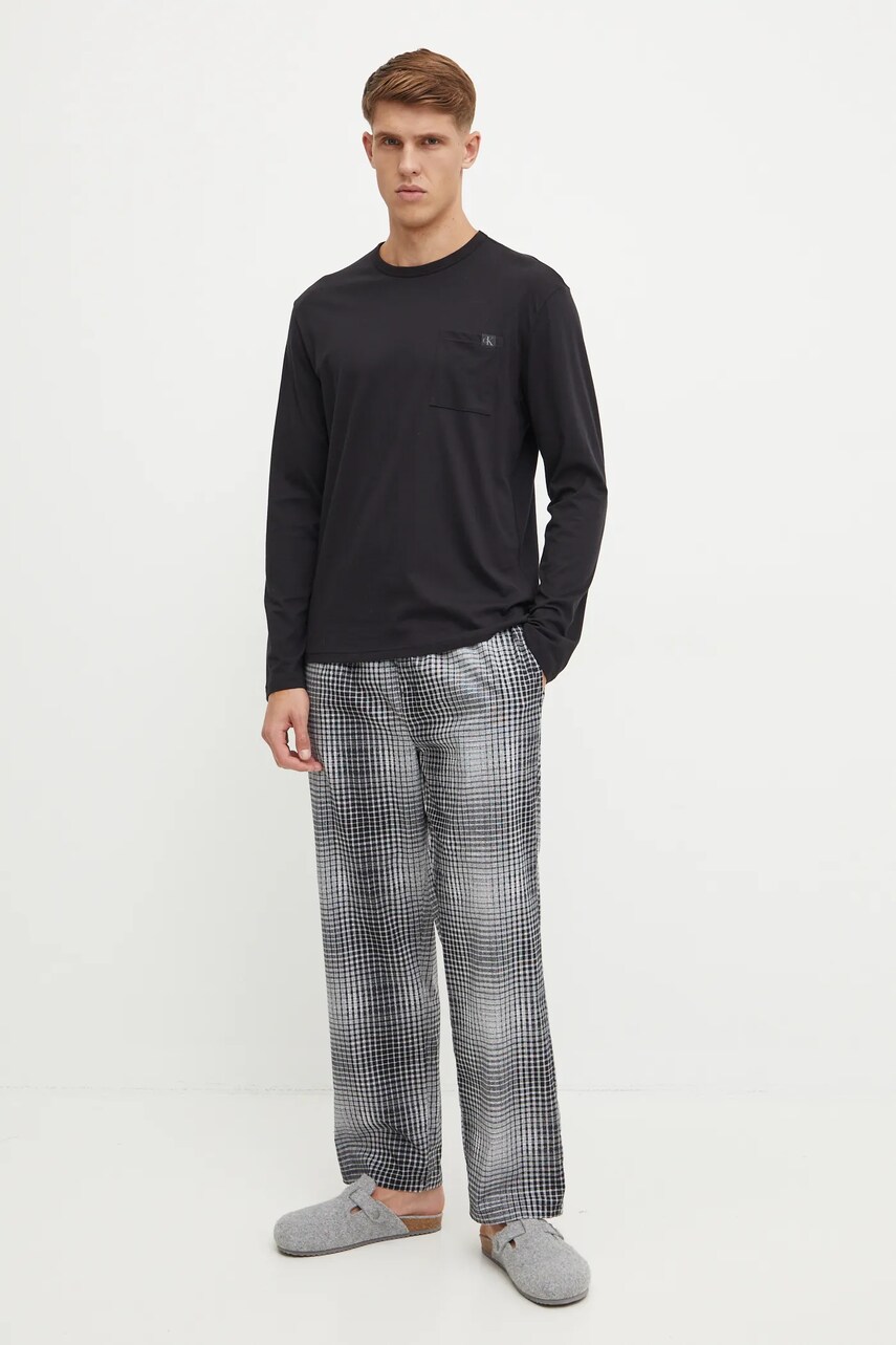 Levně Bavlněné pyžamo Calvin Klein Underwear černá barva, 000NM2842E