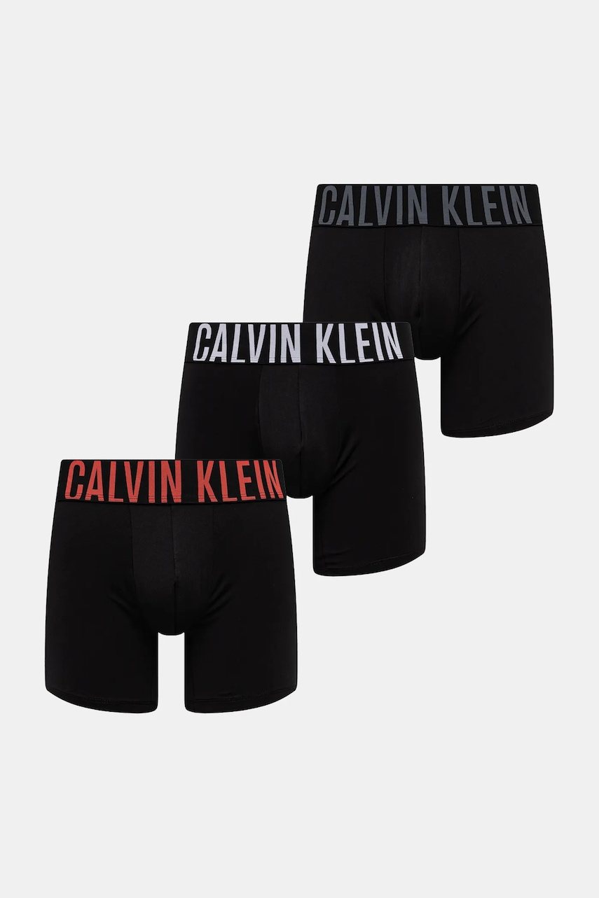 Levně Boxerky Calvin Klein Underwear 3-pack pánské, černá barva, 000NB3612A