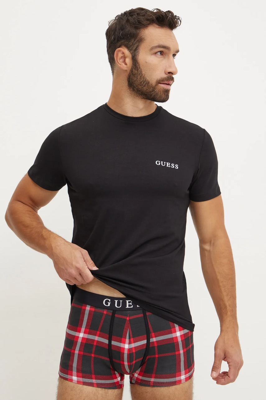 

Пижама Guess мъжка в черно с десен U4BG82.K6YW1, Черен