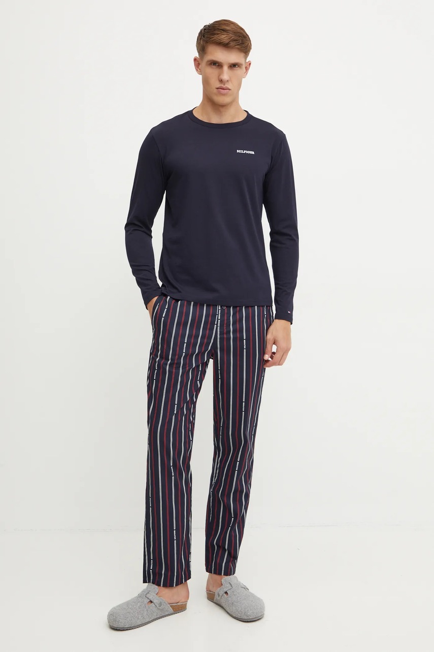 

Пижама Tommy Hilfiger мъжка в тъмносиньо с принт UM0UM03359, Тъмносин