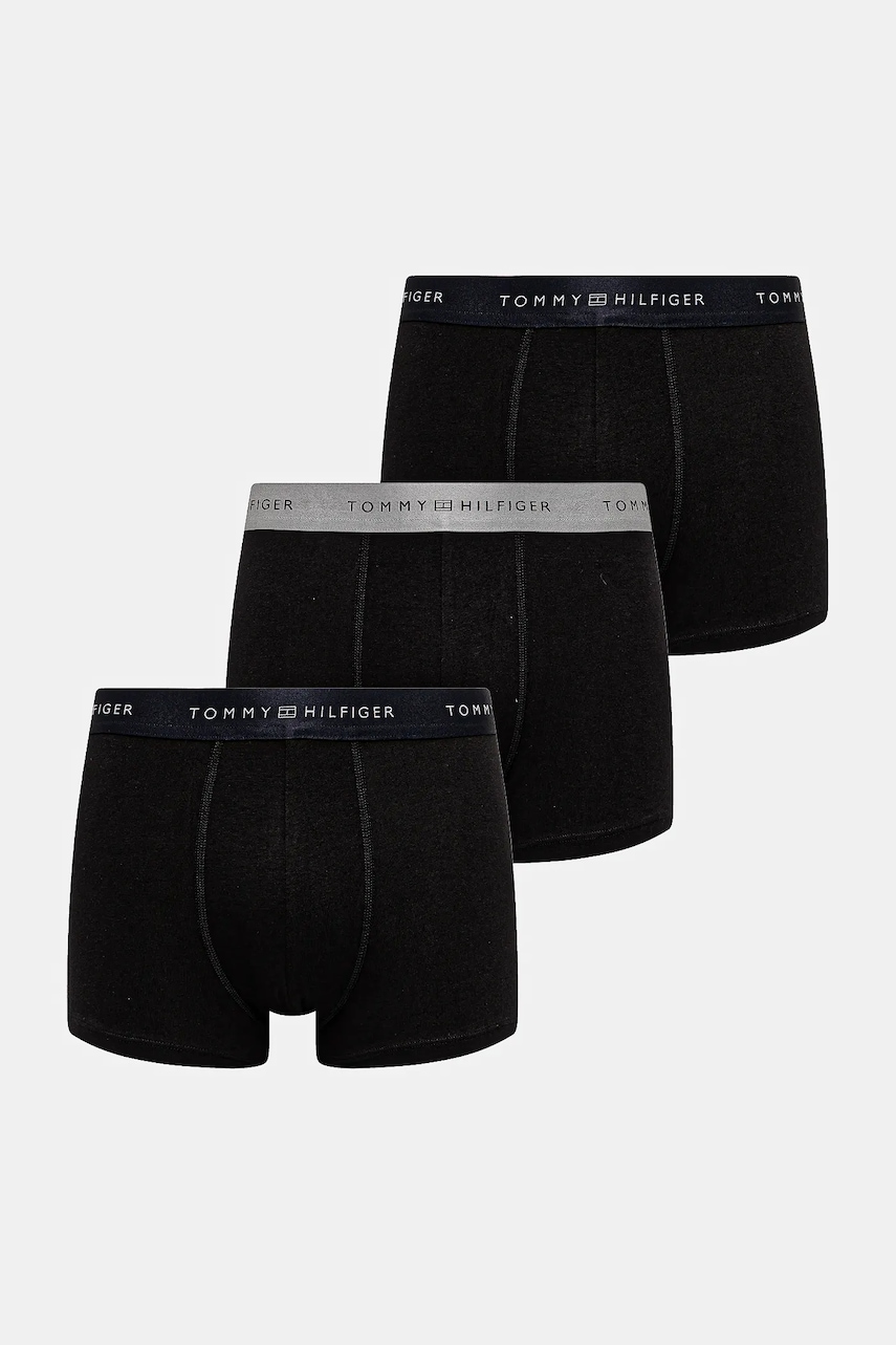 Levně Boxerky Tommy Hilfiger 3-pack pánské, černá barva, UM0UM03411