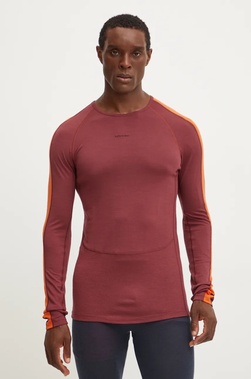Icebreaker longsleeve funcțional 200 ZoneKnit culoarea rosu, IB0A56HA02L1