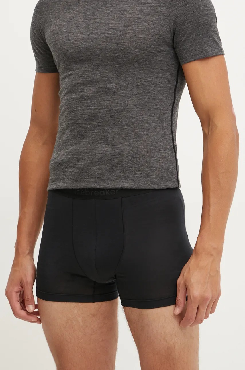 Icebreaker lenjerie functionala Merino Blend 125 Cool-Lite Anatomica culoarea negru, IB0A571V0011