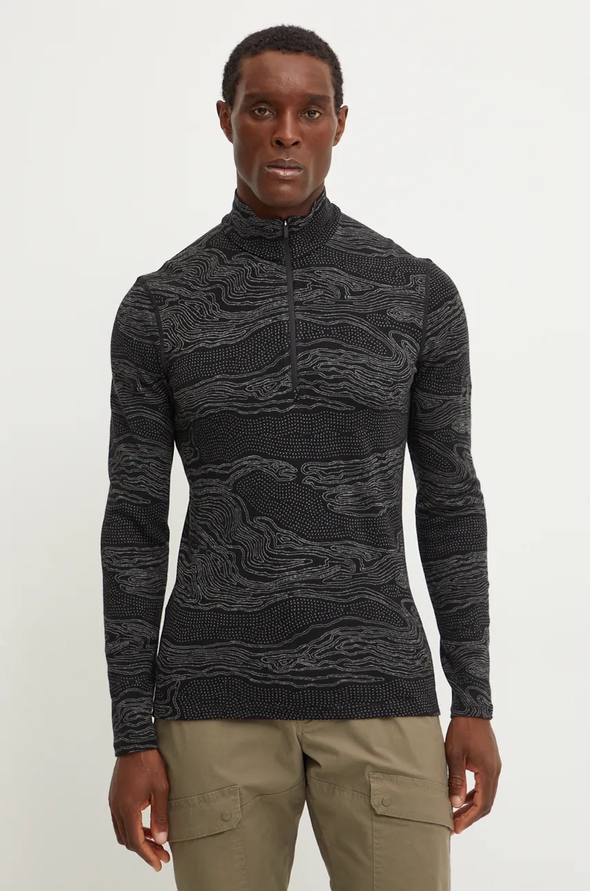 Icebreaker longsleeve funcțional Merino 260 Vertex culoarea negru, IB0A573801W1